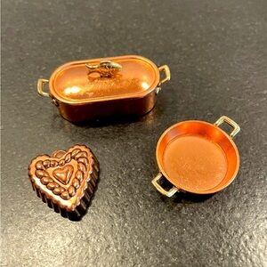 Bodo Hennig Copper Doolhouse Miniature Cookware Pots Germany
